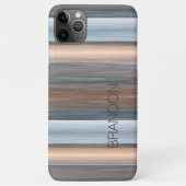 カスタム灰色ブルーブラウン水色のパタストライプーン Case-Mate iPhoneケース (裏面)