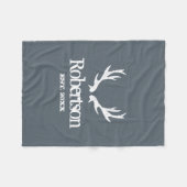 カスタム灰色ヴィンテージ鹿〔雄ジカの〕枝角フリースブランケット フリースブランケット (正面(横))