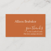 カスタム焼きオレン与え感謝していジュンの名前 プレイスカード (正面)