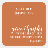 カスタム焼けオレンジ感謝祭ギフト聖なる書物、 経典 スクエアシール (正面)