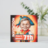 カスタム焼けオレンジ海賊七風風風刺画 招待状 (スタンド正面)