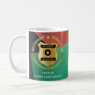 カスタム焼付警察官盾パーソナライズされた コーヒーマグカップ