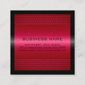 カスタム熱エレガントピンクステンレス金属 スクエア名刺 (裏面)