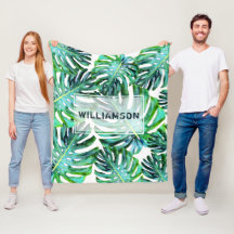 カスタム熱帯エレガント緑のハワイリーフ