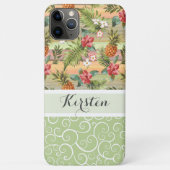 カスタム熱帯パイナップルカラフル花柄 Case-Mate iPhoneケース (裏面)