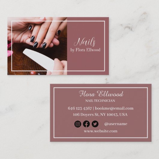 カスタム爪、 ネイルエレガントサルーンビジネスカード 名刺 (正面/裏面)