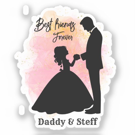 カスタム父と娘 – 最高のFriends Forever シール (正面)