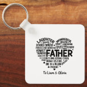 カスタム父の感謝の心の形のワードアート キーホルダー (正面)