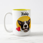 カスタム父の日おもしろい犬引用文&写真/名前 ツートーンマグカップ (左)