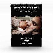 カスタム父の日かわいいミニマルかわいい フォトブロック (正面)