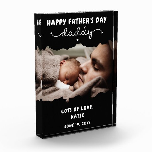 カスタム父の日かわいいミニマルかわいい フォトブロック (左)