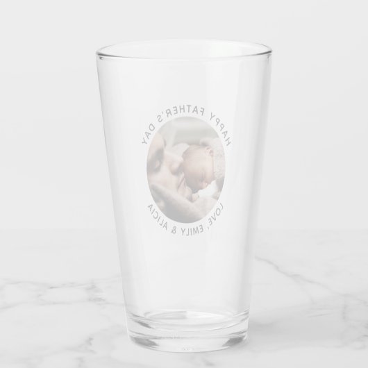 カスタム父の日かわいいミニマル写真集 タンブラーグラス (裏面)