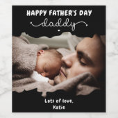 カスタム父の日かわいいミニマル写真集 ワインラベル (シングルラベル)