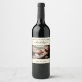 カスタム父の日かわいいミニマル写真集 ワインラベル (正面)