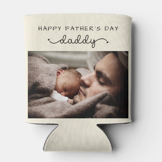 カスタム父の日かわいいミニマル写真集 缶クーラー (裏面)