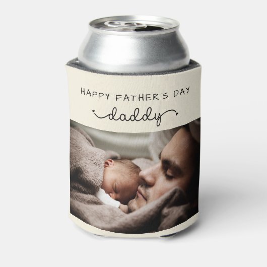カスタム父の日かわいいミニマル写真集 缶クーラー (缶裏面)