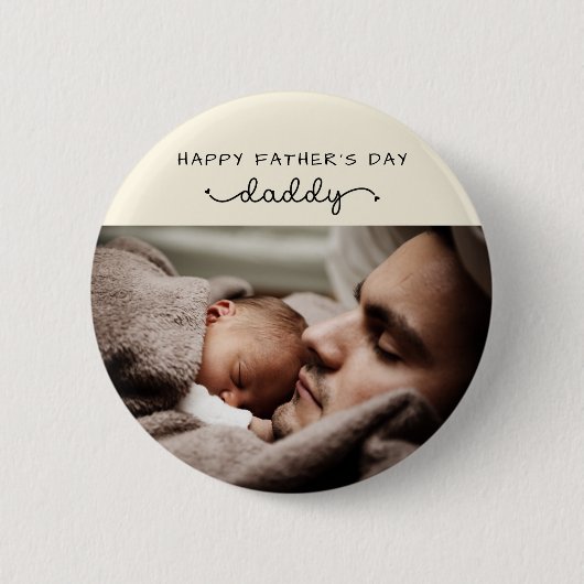 カスタム父の日かわいいミニマル写真集 缶バッジ (正面)