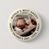 カスタム父の日かわいいミニマル写真集 缶バッジ (正面)