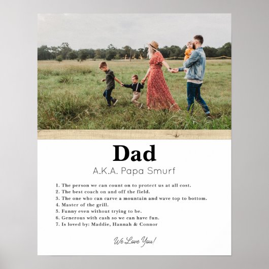 カスタム父の日のギフト写真アートプリント ポスター (正面)