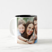 カスタム父の日の写真マグカップ |ブラック文字 ツートーンマグカップ (正面左)