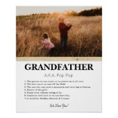 カスタム父の日ギフト祖父アートプリント ポスター (正面)