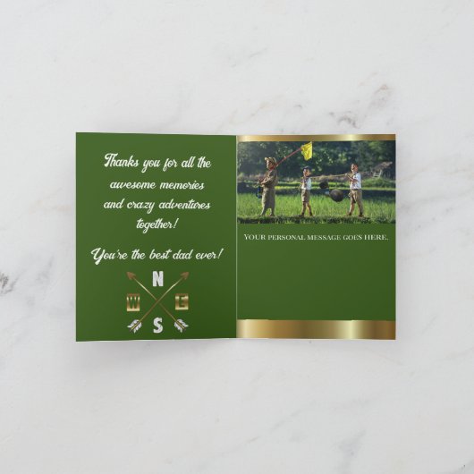 カスタム父の日グリーティングカードキッズキャンプ カード (内部)