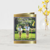 カスタム父の日グリーティングカードキッズキャンプ カード (黄色い花)