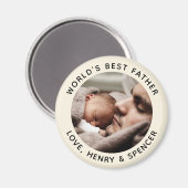 カスタム父の日シックなミニマリスト写真 マグネット (正面/裏面)