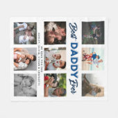 カスタム父の日フォトコラージュ最高のダディ フリースブランケット (正面(横))