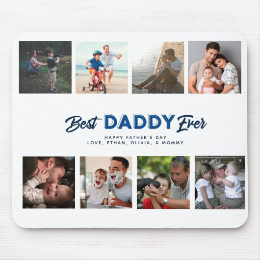 カスタム父の日フォトコラージュ最高のダディ マウスパッド (正面)