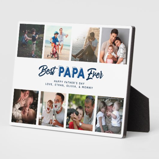 カスタム父の日フォトコラージュ最高のパパ フォトプラーク (側面)