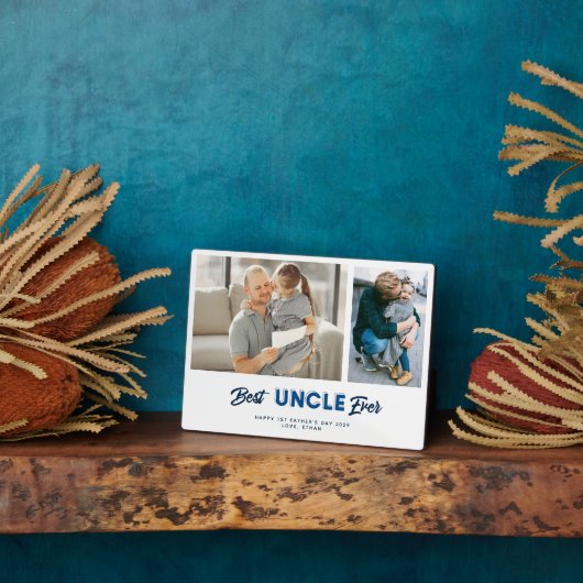 カスタム父の日フォトコラージュ最高の叔父Ever フォトプラーク (側面)