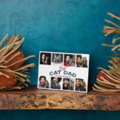 カスタム父の日フォトコラージュ猫最高のパパ フォトプラーク (側面)
