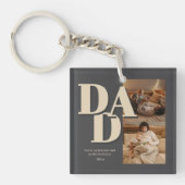 カスタム父の日フォトコラージュ | パパ文字 –  キーホルダー (正面)