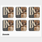 カスタム父の日フォトコラージュ | パパ文字 –  スクエアシール (シート)