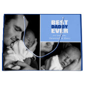 カスタム父の日フォトダディ最高のーエバー ラージペーパーバッグ (正面)
