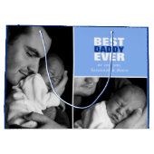 カスタム父の日フォトダディ最高のーエバー ラージペーパーバッグ (裏面)