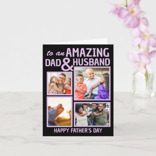 カスタム父の日フォト Amazing Dad & Husband カード (蘭)