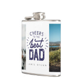 カスタム父の日フラスコ – 2フォトコラージュ&名前 フラスク (左)
