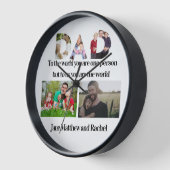 カスタム父の日5写真コラージュ 壁時計 (傾斜)