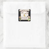 カスタム牛が月のステッカーを飛び越えた スクエアシール (バッグ)