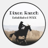 カスタム牧場カウボーイホース設立 ラウンドシール (正面)