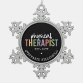 カスタム物理セラピストPT卒業 スノーフレークピューターオーナメント (正面)