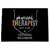 カスタム物理セラピストPT卒業 ラージペーパーバッグ (正面)