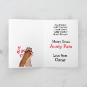 カスタム犬からのクリスマスカード サンキューカード (内部)