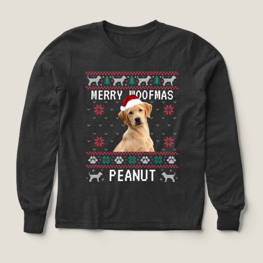 カスタム犬のクリスマスセーター（写真入り） (デザイン正面)
