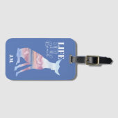 カスタム犬のビーチシーン荷物タグ ラゲッジタグ (正面横)