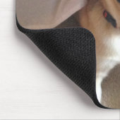 カスタム犬のペットの写真とスクリプト名の足跡 マウスパッド (コーナー)