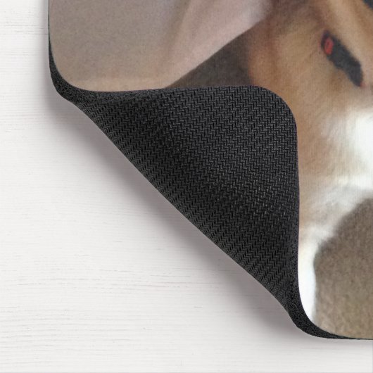 カスタム犬のペットの写真とスクリプト名の足跡 マウスパッド (コーナー)