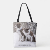 カスタム犬のペット写真 トートバッグ (裏面)